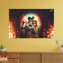Lord Radha Krishna Canvas Afbeelding 2