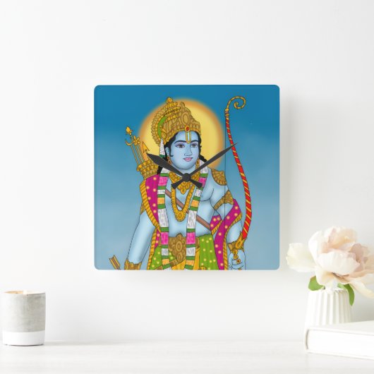 Lord Ram Wall Clock Vierkante Klok (Huis)