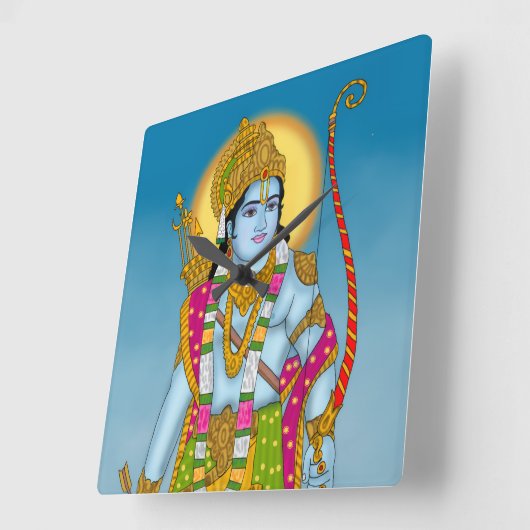 Lord Ram Wall Clock Vierkante Klok (Hoek)