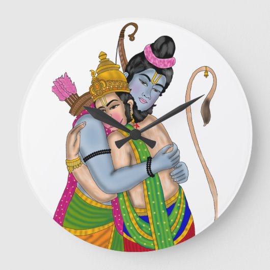 Lord Rama and Hanuman Clock Grote Klok (Voorkant)