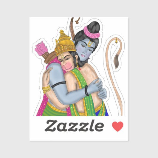 Lord Rama & Hanuman Sticker (Vel)