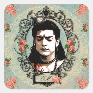 Lord Rama Indian Bollywood Yoga Meditation God Vierkante Sticker