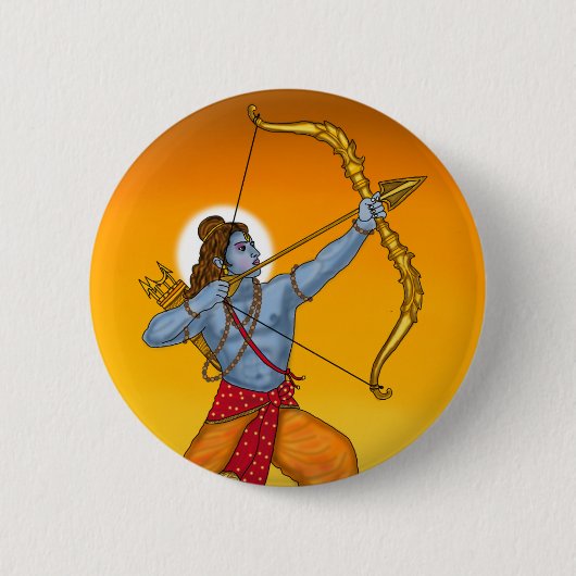 Lord Rama-knop Ronde Button 5,7 Cm (Voorkant)