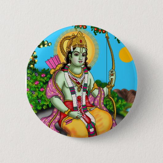 Lord Rama-knop Ronde Button 5,7 Cm (Voorkant)