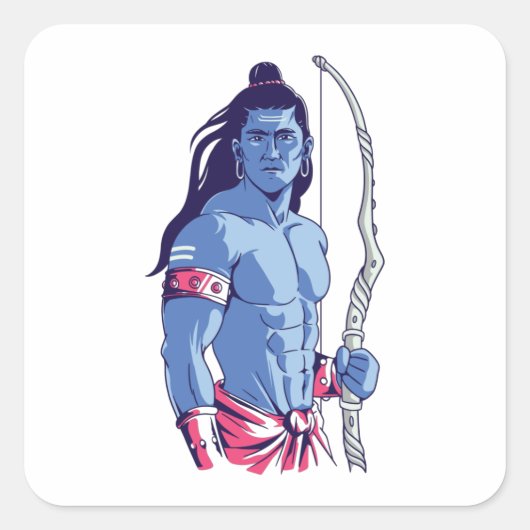 Lord Rama Vierkante Sticker (Voorkant)