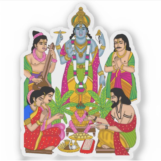 Lord Satyanarayan Sticker (Voorkant)
