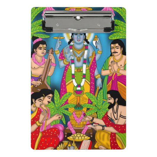 Lord Satyanarayan wandklok Mini Klembord (Voorkant)