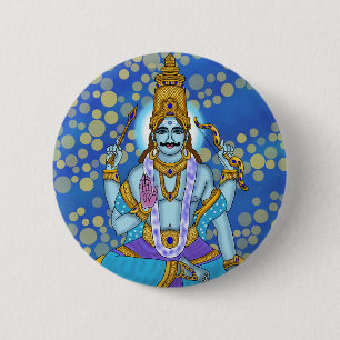 Lord Shani Dev-knop Ronde Button 5,7 Cm
