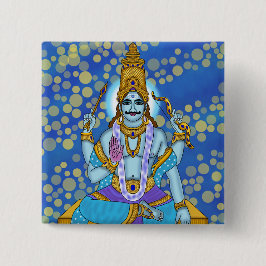 Lord Shani Dev-knop Vierkante Button 5,1 Cm