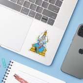 Lord Shani Dev Sticker (Laptop met iPhone)