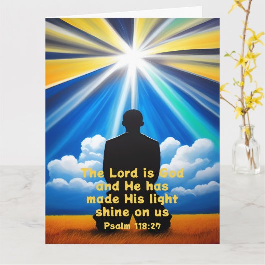 Lord Shine uw licht gevouwen Kaart (Gele Bloem)