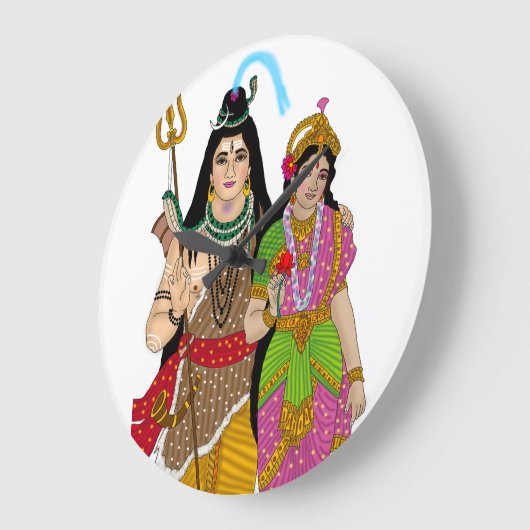 Lord Shiv Parvati Clock Grote Klok (Hoek)