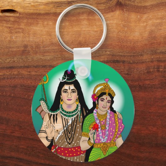Lord Shiv Parvati Keychain (Voorkant)