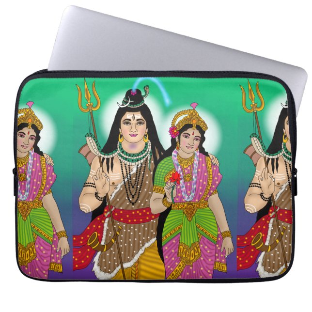 Lord Shiv-Parvati Laptop Cover Laptop Sleeve (Voorkant)