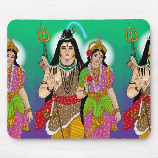 Lord Shiv-Parvati Mouse Pad Muismat (Voorkant)