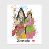 Lord Shiv Parvati Sticker (Vel)