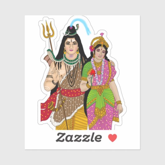 Lord Shiv Parvati Sticker (Vel)
