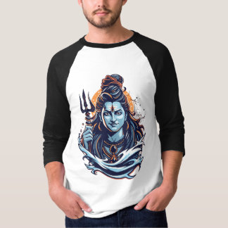 Lord Shiva Adiyogi Art - Powerful Mahadev Trident  T-shirt