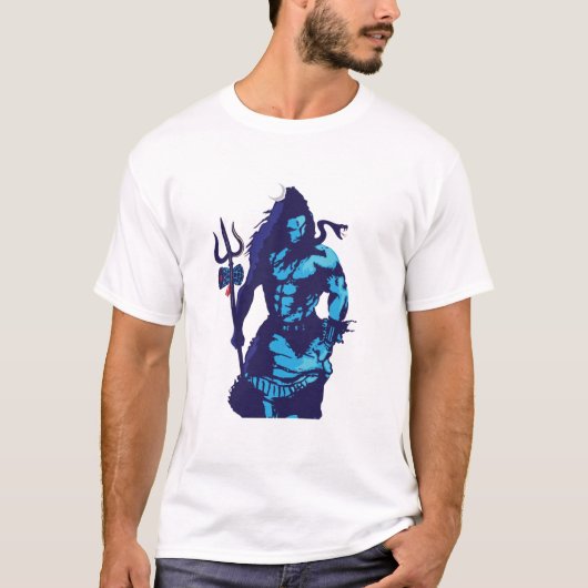 Lord Shiva Art Angry Trishul Mahadev Hindu god T-shirt (Voorkant)