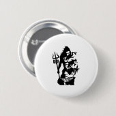 Lord Shiva Art Angry Trishul Ronde Button 5,7 Cm (Voorkant /achterkant)