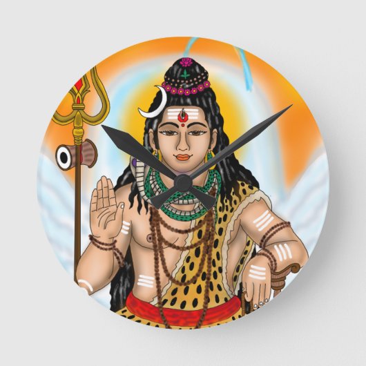 Lord Shiva Clock Ronde Klok (Voorkant)