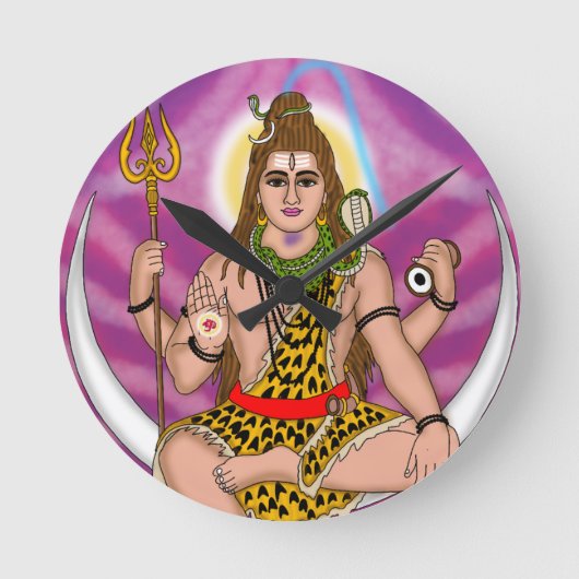 Lord Shiva Clock Ronde Klok (Voorkant)