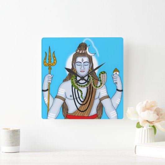 Lord Shiva Clock Vierkante Klok (Huis)
