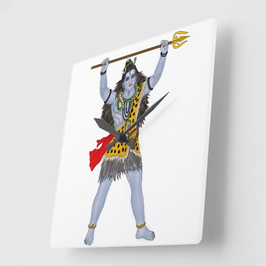 Lord Shiva Clock Vierkante Klok (Hoek)