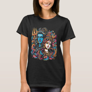 Lord Shiva Durga Hindoe God Mahadeva Goddess Godde T-shirt