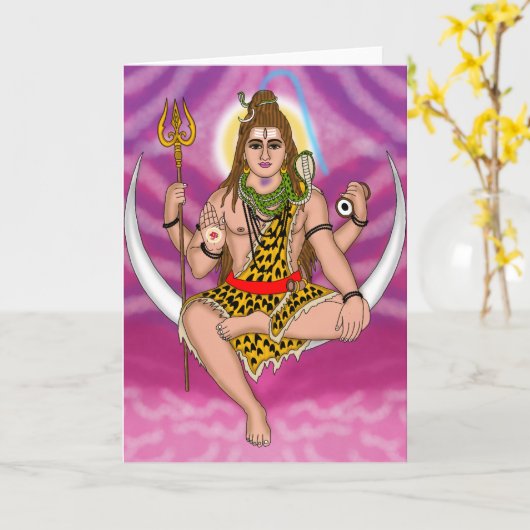 Lord Shiva Greeting Card Kaart (Gele Bloem)