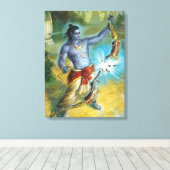 Lord Shiva Hindu God - Ingewikkeld Canvas Afdruk (Insitu (Houten vloer))