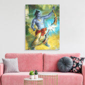 Lord Shiva Hindu God - Ingewikkeld Canvas Afdruk (Insitu (Woonkamer))