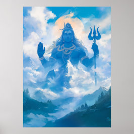 Lord Shiva in het Kailasa Poster