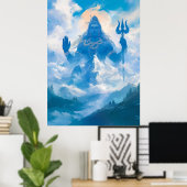 Lord Shiva in het Kailasa Poster (Thuiskantoor)