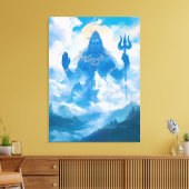 Lord Shiva in Kailasa Canvas Muurkunst (Insitu (Woonkamer))