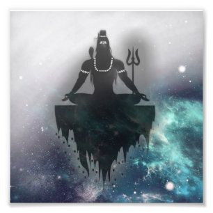 Lord Shiva in Meditation Position, een Universele  Foto Afdruk