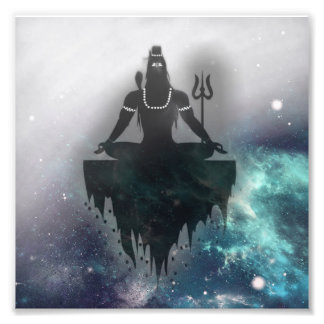 Lord Shiva in Meditation Position, een Universele  Foto Afdruk