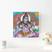 Lord Shiva-klok - wanddecoratie en interieurdecora Vierkante Klok (Huis)