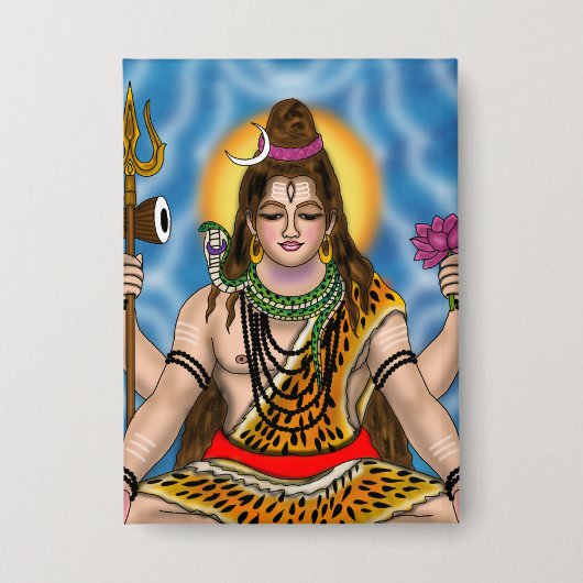 Lord Shiva Knop Button (Voorkant)
