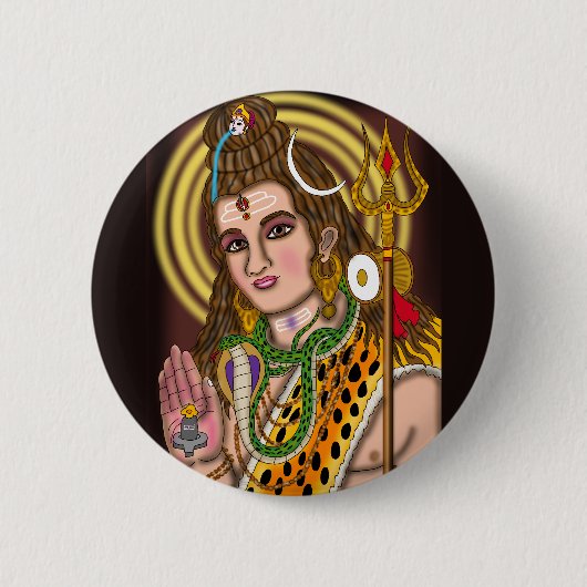 Lord Shiva-knop Ronde Button 5,7 Cm (Voorkant)