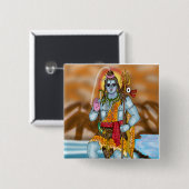 Lord Shiva-knop Vierkante Button 5,1 Cm (Voorkant /achterkant)