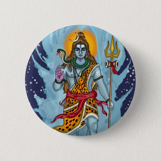 Lord Shiva-knopbadge Ronde Button 5,7 Cm (Voorkant)