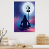Lord Shiva Mediterende kunst aan de muur Poster (Keuken)