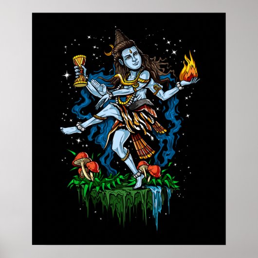 Lord Shiva Nataraja Dancing Hindu God Poster (Voorkant)