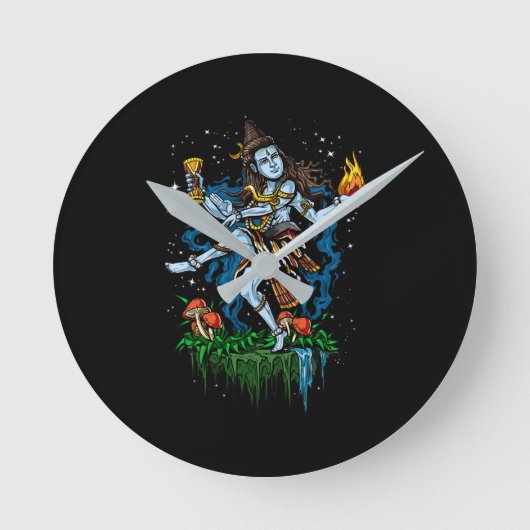 Lord Shiva Nataraja Dancing Hindu God Ronde Klok (Voorkant)