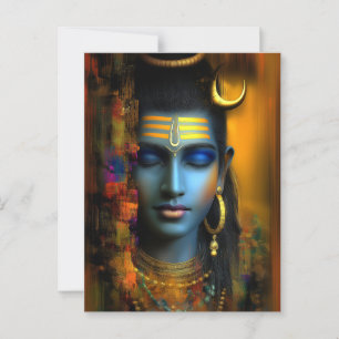 Lord Shiva Print: Moderne Abstracte Visioenkunst Briefkaart