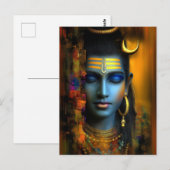 Lord Shiva Print: Moderne Abstracte Visioinaire Ku Briefkaart (Voorkant / Achterkant)
