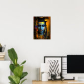 Lord Shiva Print: Moderne Abstracte visionaire kun Poster (Thuiskantoor)