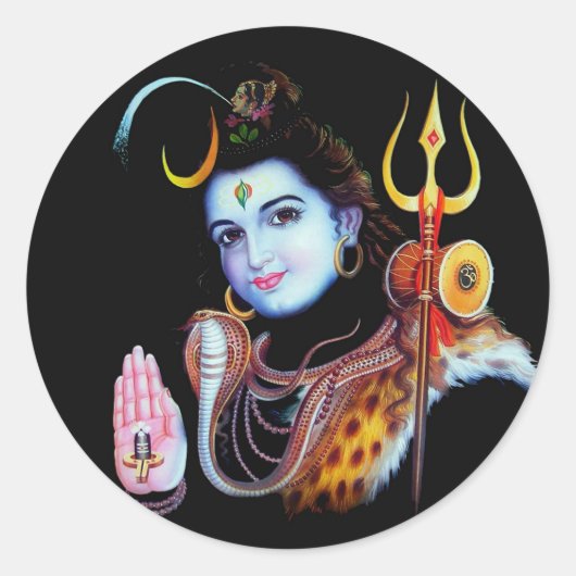 Lord Shiva Ronde Sticker (Voorkant)