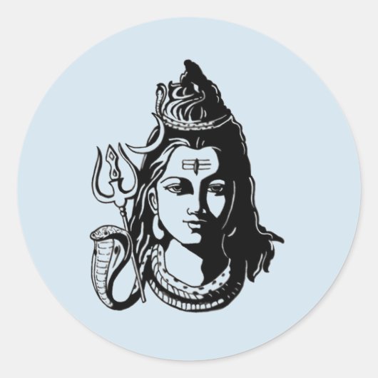 Lord Shiva Ronde Sticker (Voorkant)